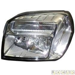 Farol principal - importado - <b>Ford Ranger Cabine Simples XLS 4X2 2.3 Duratec 16V gasolina de 2009 at 2012</b> - Ranger 2009 at 2012 - foco duplo - lado do motorista - cada (unidade) - 34827