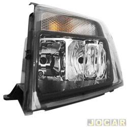Farol principal - importado - <b>Ford Ranger Cabine Simples XLS 4X2 2.3 Duratec 16V gasolina de 2009 at 2012</b> - Ranger 2010 at 2012 - mscara negra - lado do motorista - cada (unidade) - 34917
