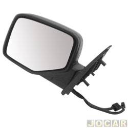 Retrovisor externo - importado - <b>Ford EcoSport XLS 1.6 8V Flex de 2005 at 2007</b> - EcoSport 2003 at 2012 - com controle manual - texturizado - preto - lado do motorista - cada (unidade) - 17433