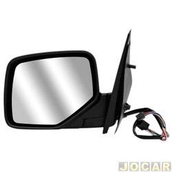 Retrovisor externo - importado - <b>Ford EcoSport XLS 1.6 8V Flex de 2007 at 2012</b> - EcoSport 2003 at 2012 - eltrico - liso - preto - lado do motorista - cada (unidade) - 21317