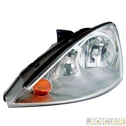 Farol principal - Depo - <b>Ford Focus Hatch GL 1.6 8V Flex de 2007 at 2009</b> - Focus 2004 at 2008 - H1/H7 foco duplo - pisca amarelo - eltrico/manual - lado do motorista - cada (unidade) - 24353