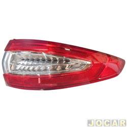 Lanterna traseira principal - TYC - <b>Ford Fusion 2.5 16V Flex 4P de 2012 at 2016</b> - Fusion 2013 at 2016 - canto com led - lado do passageiro - cada (unidade) - 23194