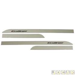 Friso lateral - <b>Ford EcoSport Titanium 2.0 16V Flex PowerShift de 2012 at 2017</b> - EcoSport 2012 at 2017 - Branco vanilla - perfil faco - autoadesivo - jogo