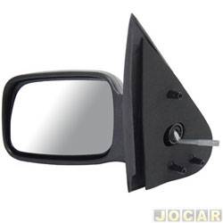 Retrovisor externo - importado - <b>Ford Courier L 1.6 mpi de 1999 at 2007</b> - Courier 1997 at 2013 - com controle manual - preto - lado do motorista - cada (unidade) - 21181