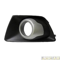 Grade (moldura) lateral do para-choque - alternativo - <b>Ford EcoSport Titanium 1.6 16V Flex PowerShift de 2015 at 2016</b> - EcoSport 2013 at 2017 - com furo para milha - copo cinza fresstly - lado do motorista - cada (unidade)