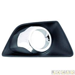 Grade (moldura) lateral do para-choque - alternativo - <b>Ford EcoSport Titanium 2.0 16V Flex PowerShift de 2012 at 2017</b> - EcoSport 2013 at 2017 - com furo para milha - copo cromado - lado do passageiro - cada (unidade)