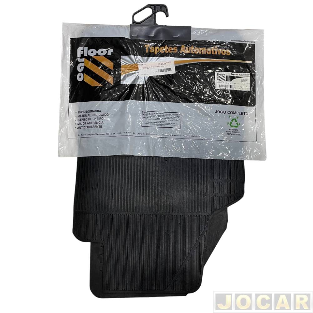 Tapete de borracha - Car Floor - EcoSport 2013 em diante - 4 peças - desenho estilo Borcol - preto - jogo - G003.0