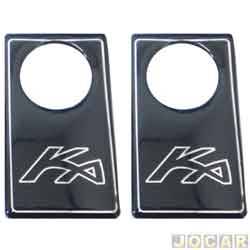 Adesivo protetor do miolo - <b>Ford Ka GL Class 1.0 mpi de 2004 at 2007</b> - Ka 1998 at 2014  - da porta - preto - par