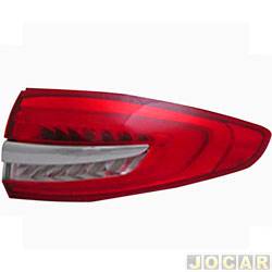 Lanterna traseira principal - TYC - <b>Ford Fusion 2.5 16V Flex 4P de 2016 at 2019</b> - Fusion 2016 em diante - canto com led - lado do passageiro - cada (unidade) - 26674