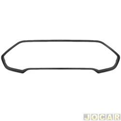Moldura da grade dianteira - importado - <b>Ford EcoSport FreeStyle Plus 1.5 12V cmbio automrico 6 marchas Flex de 2018 at 2021</b> - EcoSport 2017 at 2019 - preta - cada (unidade) - 28058