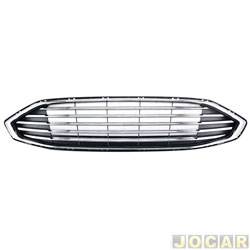 Grade dianteira - importado - <b>Ford Fusion 2.5 16V Flex 4P de 2017 at 2019</b> - Fusion 2017 at 2019 - com friso cromado (filetada) - cada (unidade) - 28457