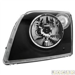 Farol principal - alternativo - Orgus - <b>Ford EcoSport XLS 1.6 8V Flex de 2005 at 2007</b> - EcoSport 2003 at 2007 - pisca cristal e luz de estacionamento - lado do motorista - cada (unidade) - FD-417LE