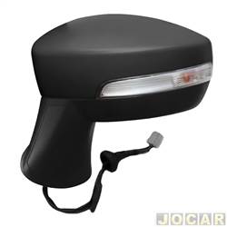 Retrovisor externo - SMR - <b>Ford EcoSport Titanium 2.0 16V Flex PowerShift de 2012 at 2017</b> - EcoSport 2013 at 2021 - eltrico com pisca - lente asfrica liso - preto - lado do motorista - cada (unidade) - MA5005