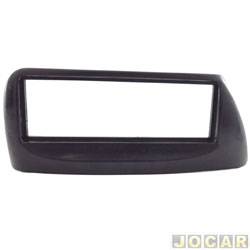 Moldura do painel do rdio - <b>Ford Ka GL Tecno 1.0 mpi de 1999 at 1999</b> - Ka 1997 at 1999 - sem furo - preta - cada (unidade)
