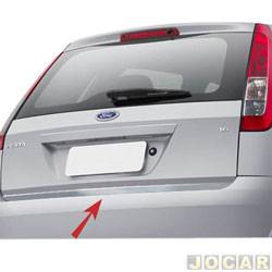 Aplique cap traseiro - Sport Inox - <b>Ford Fiesta Hatch First 1.6 8V Flex 4P de 2004 at 2007</b> - Fiesta hatch 2003 at 2010 - autoadesivo - resinado - ao escovado - cada (unidade) - FO001FSIE