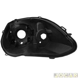 Carcaa do farol - importado - <b>Ford Fiesta Hatch First 1.6 8V Flex 4P de 2004 at 2007</b> - Fiesta 2003 at 2007 - lado do passageiro - cada (unidade) - 20100