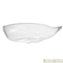 Lente do farol principal - importado - <b>Ford Fiesta Hatch 1.6 8V Flex 4P - Rocam de 2010 at 2014</b> - Fiesta Rocan 2011 at 2014 - (lente policarbonato) - lado do motorista - cada (unidade) - 23433