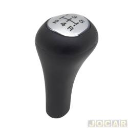 Manopla do cmbio - alternativo - NAT - <b>Ford Fiesta Hatch Class 1.0 mpi 4P de 1998 at 1999</b> - Fiesta 1996 at 2007 - Ka at 2007 - lente prata - preta - cada (unidade) - 300531