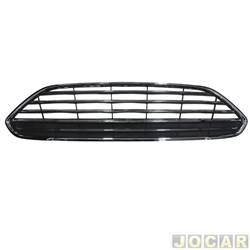 Grade dianteira - alternativo - Tong Yang - <b>Ford Fiesta Hatch Titanium Plus 1.6 16V PowerShift Flex 4P - New Fiesta de 2016 at 2017</b> - New Fiesta hatch 2014 at 2017 - preta com friso cromado - cada (unidade) - 21419