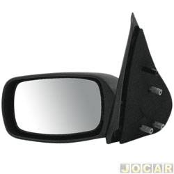 Retrovisor externo - alternativo - <b>Ford Fiesta Hatch Street 1.0 mpi 4P de 2001 at 2007</b> - Fiesta 1996 at 2002 - fixo (sem controle) - preto - lado do motorista - cada (unidade)