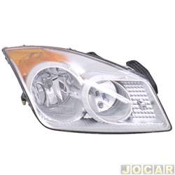 Farol principal - TYC - <b>Ford Fiesta Hatch 1.6 8V Flex 4P de 2007 at 2010</b> - Fiesta 2008 at 2010 - lado do passageiro - cada (unidade) - 15130.