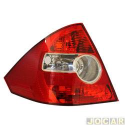 Lanterna traseira principal - TYC - <b>Ford Fiesta Sedan First 1.6 8V Flex de 2004 at 2007</b> - Fiesta sedan 2005 at 2010 - vermelho e branco - lado do motorista - cada (unidade) - 36860