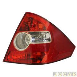 Lanterna traseira principal - TYC - <b>Ford Fiesta Sedan First 1.6 8V Flex de 2004 at 2007</b> - Fiesta sedan 2005 at 2010 - vermelho e branco - lado do passageiro - cada (unidade) - 36859