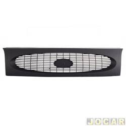 Grade dianteira - alternativo - <b>Ford Fiesta Hatch 1.0 8V Flex 4P de 2007 at 2010</b> - Fiesta 1996 at 1999 - sem emblema - preta - cada (unidade)