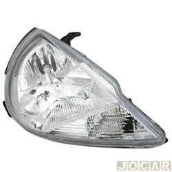 Farol principal - TYC - <b>Ford Ka One 1.0 mpi de 2002 at 2007</b> - Ka 2002 at 2007 - cristal (branca) - lado do passageiro - cada (unidade) - 12686