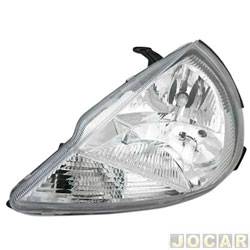 Farol principal - TYC - <b>Ford Ka One 1.0 mpi de 2002 at 2007</b> - Ka 2002 at 2007 - cristal (branca) - lado do motorista - cada (unidade) - 12687