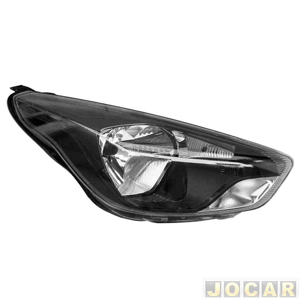 Farol principal - TYC - Ka/Ka+ 2014 até 2018 - manual - máscara negra - lado do passageiro - cada (unidade) - 25102