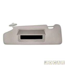 Quebra-sol - 2M Plastic - <b>Ford Ka SE Plus 1.0 8V Flex de 2013 at 2014</b> - Ka 2008 at 2014 - Com espelho - cinza - lado do motorista - cada (unidade) - 1902109
