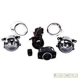 Kit de farol de milha - alternativo - Shocklight - <b>Ford Ka SE Plus 1.0 12V Flex 4P de 2015 at 2017</b> - Ka 2015 at 2017 - com grade cromada - boto modelo original - cada (unidade) - SL-101210CR