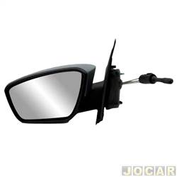 Retrovisor externo - SMR - <b>Ford Ka SE Plus 1.0 12V Flex 4P de 2014 at 2015</b> - Ka 2015 at 2015 - controle manual - liso - preto - lado do motorista - cada (unidade) - MA5000