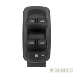 Interruptor do vidro - alternativo - <b>Ford Fiesta Hatch Titanium 1.6 16V PowerShift Flex 4P - New Fiesta de 2013 at 2019</b> - Ka 2014 at 2022 - EcoSport 2013 at 2022 - qudruplo com trava portas - lado do motorista - cada (unidade)