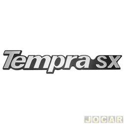 Letreiro - alternativo - <b>Fiat Tempra SX 16V 2.0 mpi 4P de 1996 at 1998</b> - Tempra 1992 at 1999 - Tempra SX - fundo preto - cromado - cada (unidade)