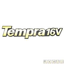 Letreiro - alternativo - <b>Fiat Tempra Ouro 16V 2.0 mpi 2P de 1993 at 1996</b> - Tempra 1992 at 1996 - Tempra 16V - do capo traseiro - dourado - cada (unidade)