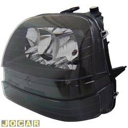 Farol principal - Magneti Marelli - <b>Fiat Dobl HLX 1.8 8V Flex de 2006 at 2009</b> - Dobl 2001 at 2009 - para motor - sem auxiliar - mscara negra - lado do motorista - cada (unidade) - IMM0312053