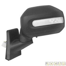 Retrovisor externo - Metagal - <b>Fiat Idea Adventure Locker Dualogic 1.8 8V Flex de 2009 at 2010</b> - Idea 2005 at 2010 - Adventure - eltrico - com pisca e sensor - preto - lado do motorista - cada (unidade) - RTRE95CE