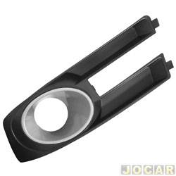 Grade (moldura) lateral do para-choque - alternativo - <b>Fiat Stilo Sporting 1.8 8V Flex de 2008 at 2011</b> - Stilo 2008 at 2011 - com furo para milha - aro prata - lado do motorista - cada (unidade)