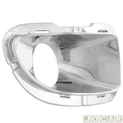 Grade (moldura) lateral do para-choque - alternativo - <b>Fiat Punto Essence 1.8 16V Dualogic Flex 4P de 2010 at 2012</b> - Punto 2007 at 2012 - com furo para milha - cromada - lado do motorista - cada (unidade)