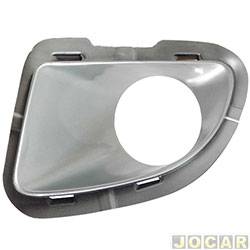 Grade (moldura) lateral do para-choque - alternativo - <b>Fiat Punto Essence 1.8 16V Dualogic Flex 4P de 2010 at 2012</b> - Punto 2007 at 2012 - com furo para farol - prata - lado do motorista - cada (unidade)