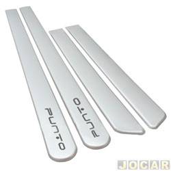 Friso lateral - <b>Fiat Punto Essence 1.6 16V Dualogic Plus Flex 4P de 2012 at 2017</b> - Punto 2012 at 2017 - prata Bari - autoadesivo - jogo