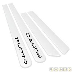 Friso lateral - <b>Fiat Punto Essence 1.6 16V Dualogic Plus Flex 4P de 2012 at 2017</b> - Punto 2012 at 2017 - branco Banchisa - autoadesivo - jogo