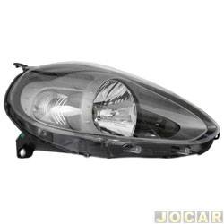 Farol principal - F2J Lighting (antiga Valeo) - Punto Sporting 2012 at 2017 - cinza - lado do passageiro - cada (unidade) - 212234.1x