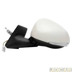 Retrovisor externo - Metagal - <b>Fiat Idea Essence 1.6 16V Flex de 2014 at 2016</b> - Idea 2014 at 2016 - com controle e pisca - para pintar - lado do motorista - cada (unidade) - RTWE95CR