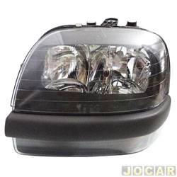 Farol principal - TYC - <b>Fiat Dobl HLX 1.8 8V Flex de 2006 at 2009</b> - Dobl 2002 at 2009 - mscara negra sem auxiliar/motor - lado do motorista - cada (unidade) - 15047