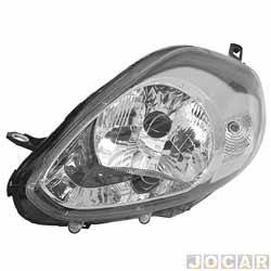 Farol principal - importado - <b>Fiat Punto Essence 1.6 16V Dualogic Plus Flex 4P de 2012 at 2017</b> - Punto 2013 at 2017 - mscara cinza - lado do motorista - cada (unidade) - 403282