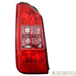 Lanterna traseira principal - Depo - <b>Fiat Idea HLX 1.8 8V Flex de 2005 at 2010</b> - Idea 2005 at 2010 - grade interna vermelha - lado do motorista - cada (unidade) - 16437