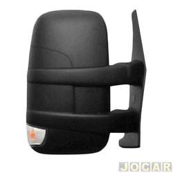 Retrovisor externo - importado - <b>Iveco Daily Cabine Dupla Chassi 70C16 de 2009 at 2013</b> - Iveco 2008 at 2013 - eltrico curto - com pisca e aquecedor - preto - lado do passageiro - cada (unidade) - 23078